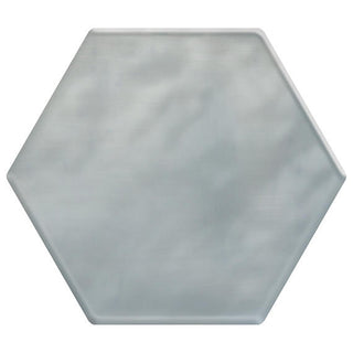 4x4 Mesmerist Hexagon Natural Solid-Color Glossy Undulated Glass Tile