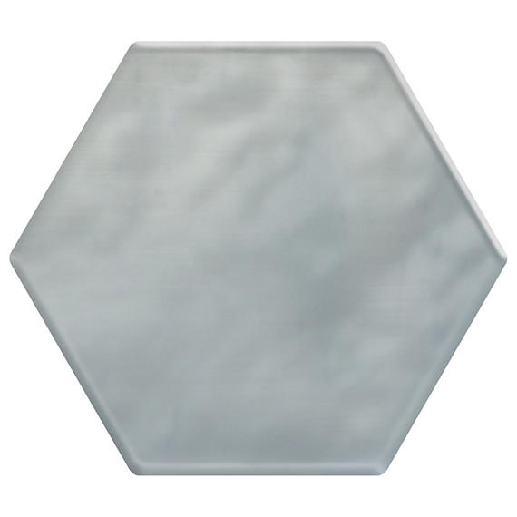 4 Mesmerist Hexagon  Natural Solid-Color Glossy Undulated Glass Tile Ice Blue