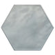 4 Mesmerist Hexagon  Natural Solid-Color Glossy Undulated Glass Tile Ice Blue