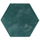 4 Mesmerist Hexagon  Natural Solid-Color Glossy Undulated Glass Tile Deep Teal