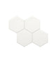4x4 Playscapes Hexagon  Natural Solid-Color Glossy Undulated Ceramic Tile Soft White