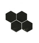4x4 Playscapes Hexagon  Natural Solid-Color Glossy Undulated Ceramic Tile Jet Black