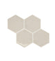 4x4 Playscapes Hexagon  Natural Solid-Color Glossy Undulated Ceramic Tile Off White