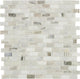 12x12 Decorative Accents Subway Pattern  Mosaic Stone-Look Polished Smooth Marble Tile Cream White