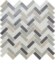 5/8x2 Serentina  Mosaic Mixed-Material Look Glossy Smooth Glass Tile Gray Beige