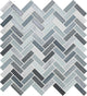 5/8x2 Serentina  Mosaic Mixed-Material Look Glossy Smooth Glass Tile Gray Blue