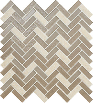 12x13 2 Serentina Mosaic Mixed-Material Look Glossy Smooth Glass Tile