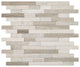 12x12 Minute Mosaix Linear Random Pattern Mosaic Marble-Look Polished Smooth Marble Tile Taupe Gray