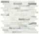 13x12 Minute Mosaix Linear Random Pattern Mosaic Marble-Look Polished Smooth Marble Tile White Marble