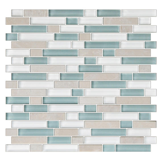 5/8 Color Appeal  Mosaic Mixed-Color Glossy Smooth Glass Tile Cream Beige
