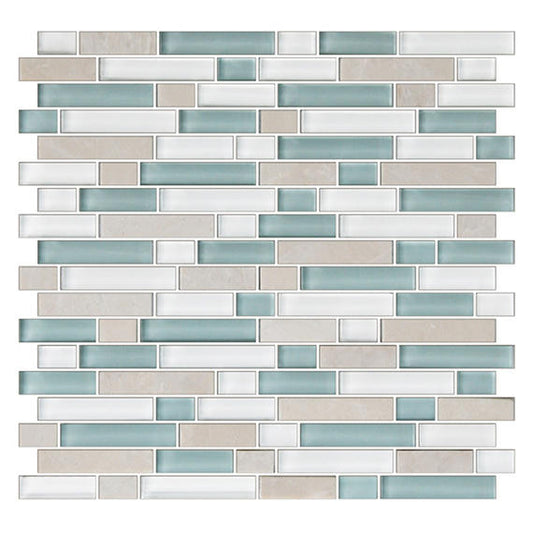 12x13 Color Appeal Mosaic Mixed-Color Glossy Smooth Glass Tile