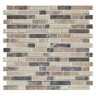 12x13 Color Appeal Mosaic Mixed-Color Glossy Smooth Glass Tile