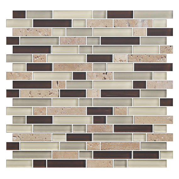 5/8 Color Appeal  Mosaic Mixed-Color Glossy Smooth Glass Tile Copper Brown