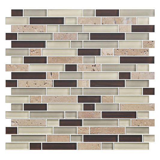 5/8 Color Appeal  Mosaic Mixed-Color Glossy Smooth Glass Tile Copper Brown