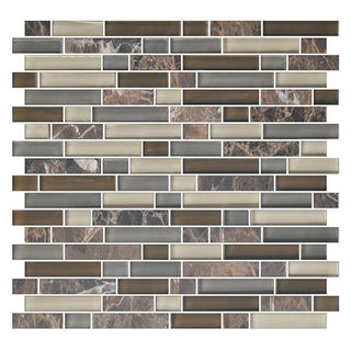 12x13 Color Appeal Mosaic Mixed-Color Glossy Smooth Glass Tile