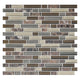 5/8 Color Appeal  Mosaic Mixed-Color Glossy Smooth Glass Tile Dark Brown