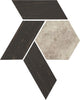 12x10 Historic Limestone Multi-Polygon  Mosaic Mixed-Material Look Matte Textured Porcelain Tile Dark Brown