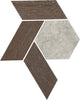 12x10 Historic Limestone Multi-Polygon  Mosaic Mixed-Material Look Matte Textured Porcelain Tile Brown Gray