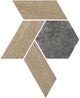 12x10 Historic Limestone Multi-Polygon  Mosaic Mixed-Material Look Matte Textured Porcelain Tile Light Brown