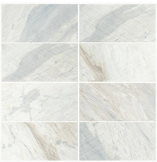 Ivory Gold - 12x12 Pietra Divina Grid Mosaic Natural-Look Raked Honed Smooth Marble Tile