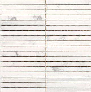 12x12 6 Stone A La Mod Linear Mosaic Stone-Look Polished Smooth Stone Tile