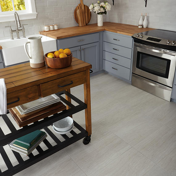 6x18 Sunset Falls  Natural Stone-Look Matte Smooth Porcelain Tile Pure White
