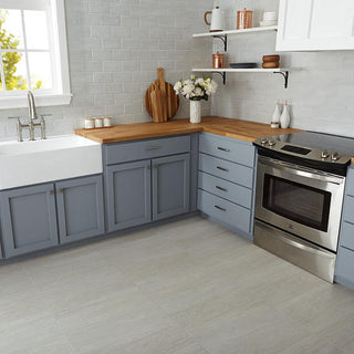 Pure White - 6x18 Sunset Falls Natural Stone-Look Matte Smooth Porcelain Tile