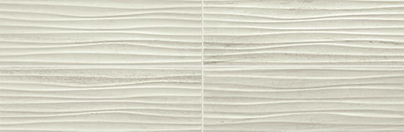 6x18 Articulo  Mosaic Stone-Look Matte 3D-Geometric Wave-Line Porcelain Tile Light Gray