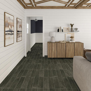 Deep Black - 6x24 Portfolio Natural Concrete-Look Matte Smooth Porcelain Tile