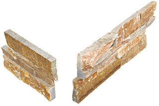 Golden Taupe - 6x24 Stacked Stone Random Pattern Stone-Look Matte Riven Quartzite Tile