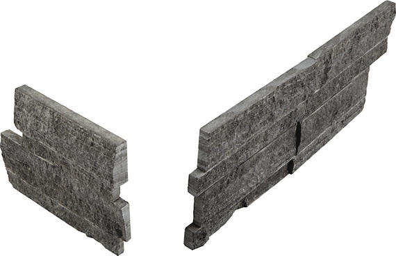 6x24 Stacked Stone Random Pattern   Stone-Look Matte Riven Quartzite Tile Charcoal Gray