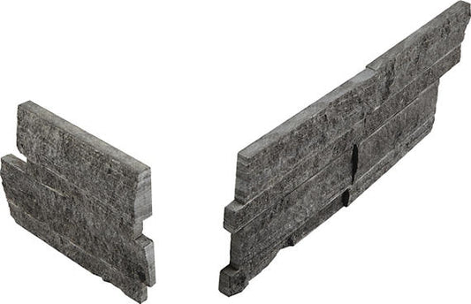 6x24 Stacked Stone Random Pattern   Stone-Look Matte Riven Quartzite Tile Charcoal Gray