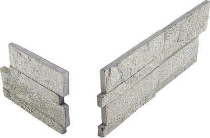 6x24 Stacked Stone Random Pattern   Stone-Look Matte Riven Quartzite Tile Granite Gray