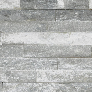 Silver Ice - 6x24 Stacked Stone Random Pattern Mosaic Stone-Look Matte Riven Quartzite Tile