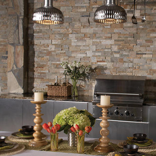 Golden Slate - 6x24 Stacked Stone Random Pattern Mosaic Stone-Look Matte Riven Quartzite Tile
