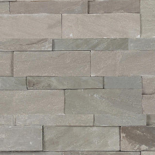 Taupe Stone - 6x24 Stacked Stone Random Pattern Mosaic Stone-Look Matte Riven Quartzite Tile