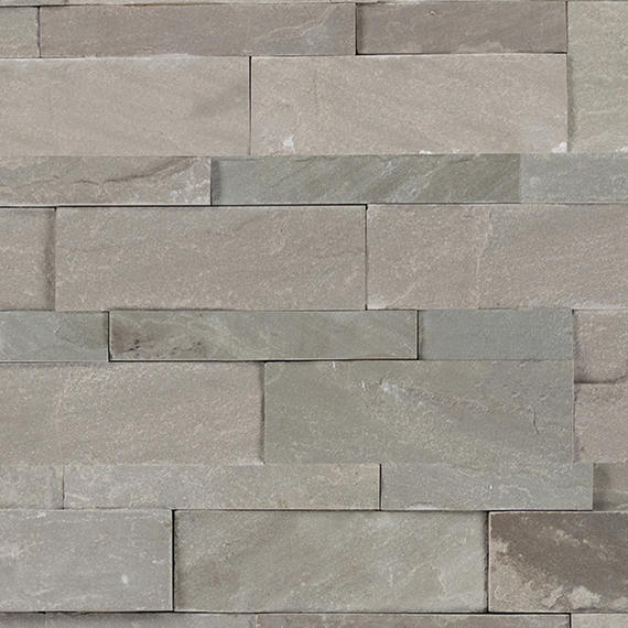 6x24 Stacked Stone Random Pattern  Mosaic Stone-Look Matte Riven Quartzite Tile Taupe Stone