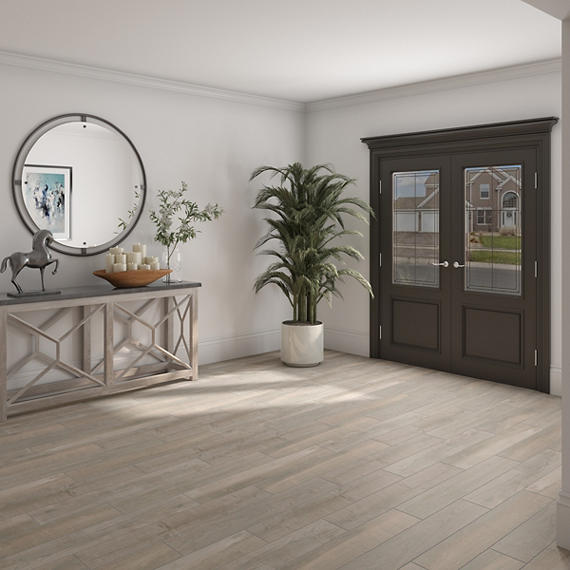 6x36 Platinum  Natural Wood-Look Matte Smooth Porcelain Tile Gray Brown