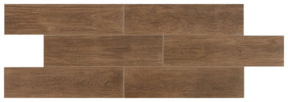 6x36 Willow Bend  Natural Wood-Look Matte Smooth Porcelain Tile Deep Brown