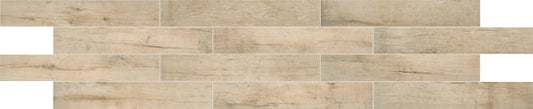 6x36 Historic Bridge  Natural Wood-Look Matte Textured Porcelain Tile Light Beige