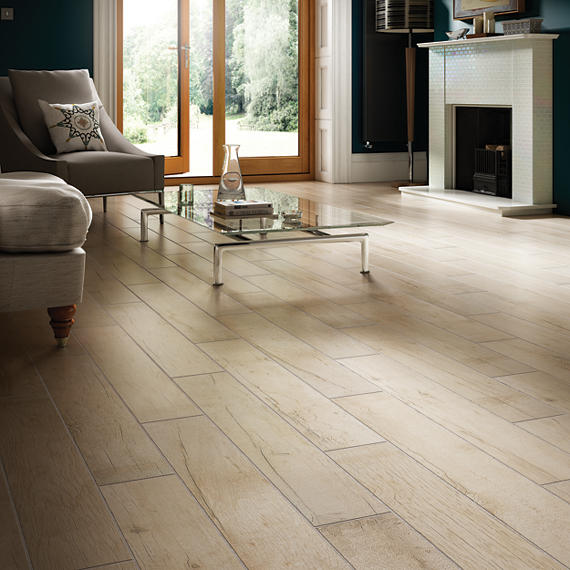 6x36 Historic Bridge  Natural Wood-Look Matte Textured Porcelain Tile Light Beige