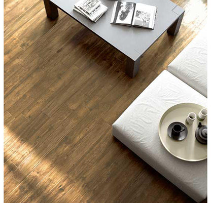 6x36 Saddle Brook  Natural Wood-Look Matte Smooth Porcelain Tile Medium Oak