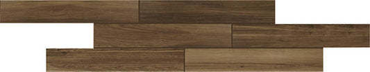 6x36 Saddle Brook  Natural Wood-Look Matte Smooth Porcelain Tile Dark Oak