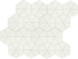 12x15 Revalia Remix Hexagon Mosaic Solid-Color Glossy 3D-Geometric Kaleidoscope Ceramic Tile