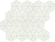 6x6 Revalia Remix Hexagon  Mosaic Solid-Color Glossy 3D-Geometric Kaleidoscope Ceramic Tile Off White