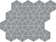 6x6 Revalia Remix Hexagon  Mosaic Solid-Color Glossy 3D-Geometric Kaleidoscope Ceramic Tile Slate Gray