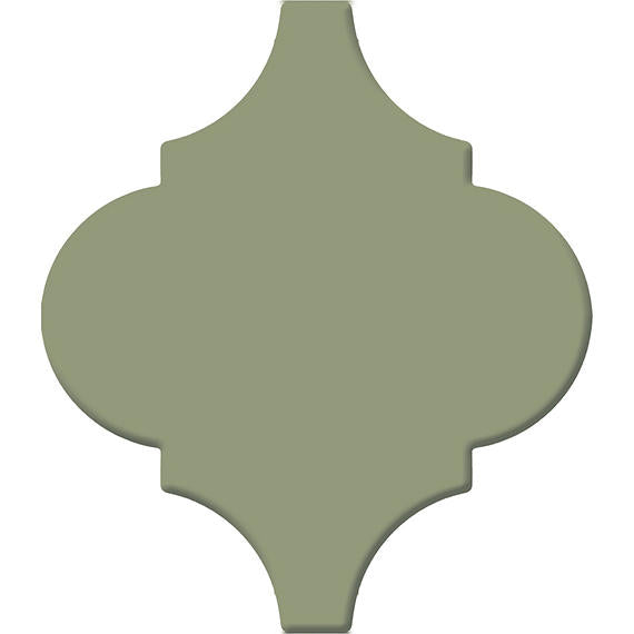 6 Mythology Arabesque  Natural Solid-Color Glossy Smooth Ceramic Tile Olive Green