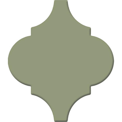 6 Mythology Arabesque  Natural Solid-Color Glossy Smooth Ceramic Tile Olive Green