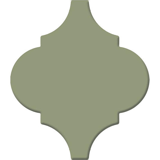 6 Mythology Arabesque  Natural Solid-Color Glossy Smooth Ceramic Tile Olive Green