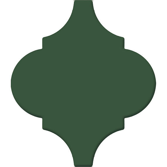 6 Mythology Arabesque  Natural Solid-Color Glossy Smooth Ceramic Tile Forest Green